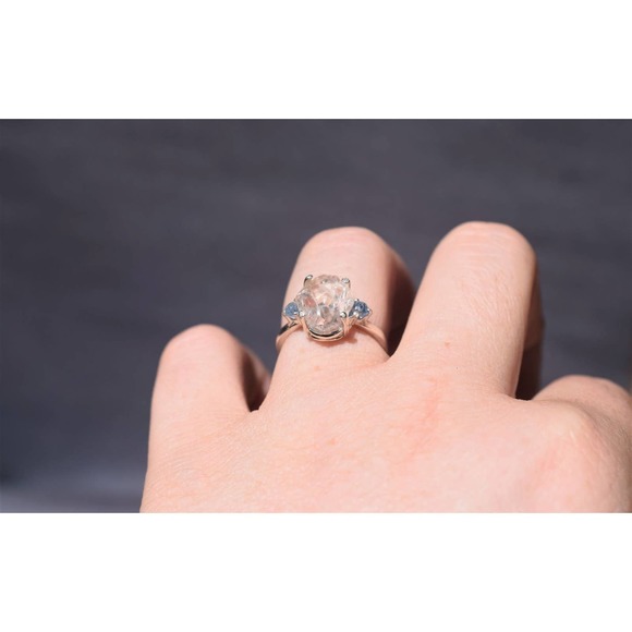 Alternative Engagement Ring Unconventional Raw Rough Diamond Ring Organic - Picture 6 of 6
